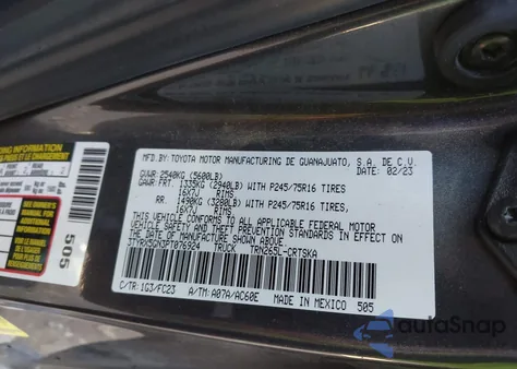 2023 Toyota Tacoma Sr5 z USA, uszkodzony, nr VIN 3TYRX5GN3PT076924